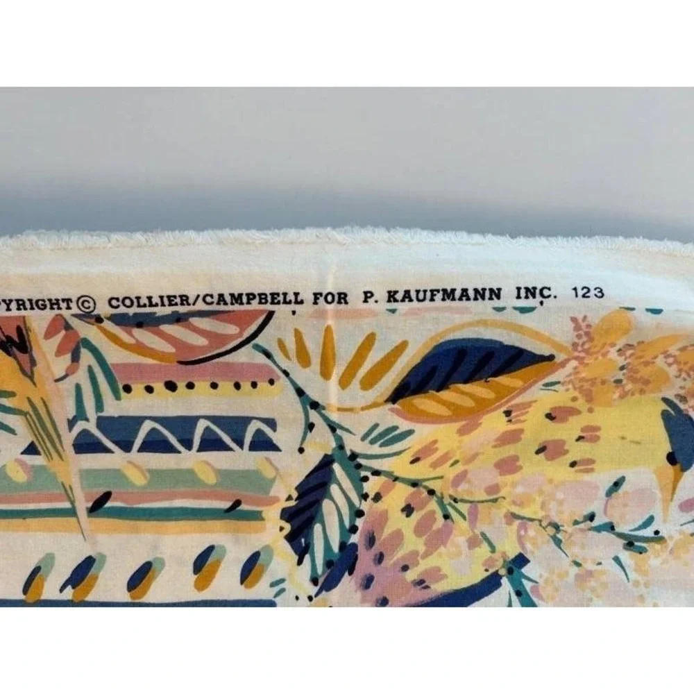 Rare Collier Campbell for P. Kaufmann Fabric Pattern 123 - Birdsong Bird Print